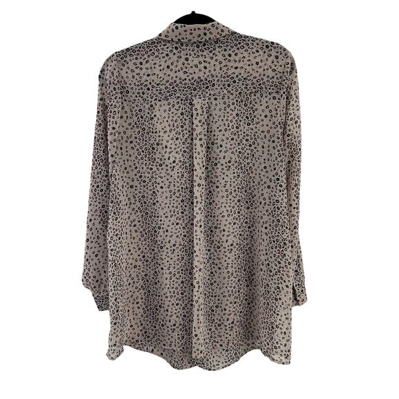 Torrid Tan Black Animal Print Chiffon Twist Front Tunic Shirt Womens 10 - Picture 4 of 6